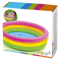 3 Rings Inflatable Sunset Glow Pool | Colorful Swimming Pool for Babies and Toddlers, Easy Setup Kids' Wading Pool for Summer Fun