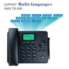 Wireless GSM Desk Phone – Dual SIM, SMS, Caller ID, Call Recording, Battery Backup – Cordless Landline Handset for Home or Office Use