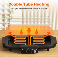 Smokeless Indoor/Outdoor Electric Grill – Portable Tabletop BBQ Grill with Adjustable Temperature, Non-Stick Surface, Easy Cleaning & Ideal for Home, Parties, and Outdoor Cooking