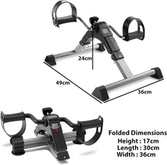 Mini Exercise Bike | Compact Arm & Leg Pedal Exerciser with LCD Monitor | Adjustable Resistance, Foldable Design for Home, Office, and Fitness Therapy