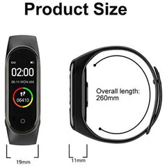 M4 Smartband Fitness Tracker with Heart Rate Monitor – Waterproof Sports Wristband for Men & Women, Activity & Sleep Tracking, Step Counter, Calorie & Fitness Monitoring