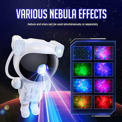 Astronaut Galaxy Star Projector Night Light | LED Nebula Lamp with Timer & Remote | Starry Sky Ceiling Light for Bedroom, Gaming Room & Home Theater
