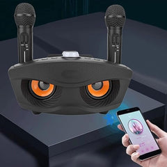 Wireless Bluetooth Speaker with Dual Microphones | Portable Karaoke Sound System for Home, Parties & Events | Rechargeable Speaker with Clear Audio & Deep Bass (Black)