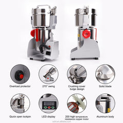 800g Electric Food Grinder – High-Speed Stainless Steel Mill Machine for Herbs, Spices, Pepper, Rice & Flour – Compact, Durable & Multi-Purpose Kitchen Grinder