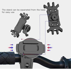 C66 Bike & Motorcycle Mobile Phone Holder Mount | 360° Adjustable Rotation | Universal Handlebar Clamp for iPhone, Samsung, Huawei & All Smartphones