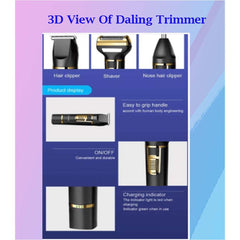 3-in-1 Professional Hair Clippers for Men – Electric Hair Clipper, Nose Trimmer & Eyebrow Grooming Kit with Durable Stainless Steel Blades & Rechargeable Design