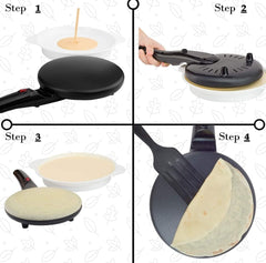 Electric Pancake & Crepe Maker with Auto Power-Off | Non-Stick Hot Plate, Automatic Temperature Control for Pancakes, Crepes, Omelets, and More