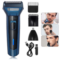 3-in-1 Hair Clipper Set – Rechargeable USB-C Trimmer with Digital Display, Interchangeable Blades & Adjustable Speeds for Professional Haircut, Beard & Body Grooming
