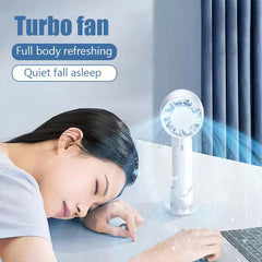 Portable Handheld Turbo Fan | High-Speed Rechargeable Personal Fan with Durable Plastic Body | Mini Travel Cooling Device for Outdoor, Home, Office & Daily Use