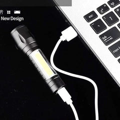 Adjustable Focus Torch Flashlight | Water-Resistant, 5 Modes for Hurricane, Dog Walking, and Camping