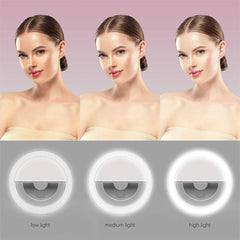 Rechargeable Clip-on Selfie Ring Light – 36 LED Portable Phone Light for iPhone & Android, Multi-Color Dimmable Brightness, USB Charging for Perfect Photos & Videos