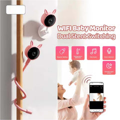 Smart WiFi Baby Monitor – 360° Pan/Tilt Security Camera with No-Glow Night Vision, Bluetooth Remote & Two-Way Audio for Infant Safety, Home & Nursery Monitoring