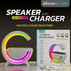 3-in-1 Night LED Desk Lamp | Bluetooth Speaker with 15W Wireless Charger | Dimmable Touch Lamp for Bedroom, Office & Home Décor