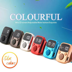 Digital LED Finger Tally Counter | Rechargeable Luminous Electronic Clicker for Prayer, Stitch Counting, and Tasks | Bright Display, Adjustable Strap, Red Finish