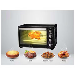 OE-1419 55L Electric Countertop Oven – Rotisserie & Convection Function, Auto Shut-Off, Stainless Steel Heating for Baking, Toasting, Broiling, Family-Sized Cooking