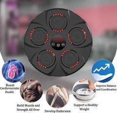 Music Boxing Machine | Smart Electronic Punching Trainer with LED Reaction Targets | Interactive Fitness Equipment for Home Exercise, Stress Relief & Fun Workout Gift