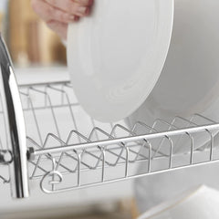 New Arrival 2-Layer Kitchen Dish Rack | Stainless Steel Dish Drainer & Plate Holder with Cutlery Tray, Space-Saving Design