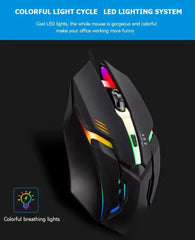 Wired Gaming Mouse with RGB Lights | Adjustable DPI, Ergonomic Design, Braided Cable & 4 Programmable Buttons for PC & Laptop Gaming
