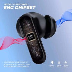 TWS Wireless Earbuds with ENC Noise Cancellation - Bluetooth 5.1, HD Sound, Long Battery Life, Touch Control, Type-C Charging & Compact Short Handle Design