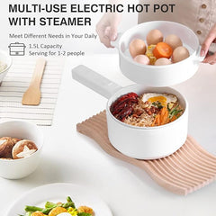800W Mini Electric Cooker – Portable Hot Pot with Safety Features | Compact Personal Cooking Pot for Noodles, Soup, and Rice