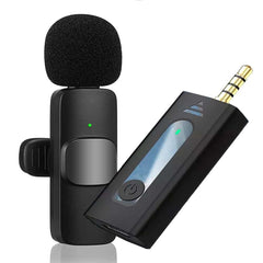 K35 Wireless Microphone – Plug & Play Mini Collar Mic for Vlogging, Live Streaming & Game Shooting (3.5mm AUX)