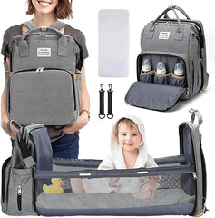 Diaper Bag Backpack – Waterproof and Stylish Multifunctional Travel Baby Bag with Insulated Pockets, Changing Pad, and Hands-Free Design for Parents