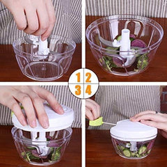 Easy Spin Cutter Hand Chopper | Effortless Manual Food Chopper for Quick Meal Prep