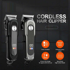 Pro Cordless Hair Clipper – 6500 RPM Rotary Motor, 240-Minute Runtime, Digital Display & Taper Lever for Professional Haircuts, Fades, Beard Trimming & Men’s Grooming (Multi-Colour)