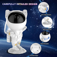 Astronaut Galaxy Star Projector Night Light | LED Nebula Lamp with Timer & Remote | Starry Sky Ceiling Light for Bedroom, Gaming Room & Home Theater