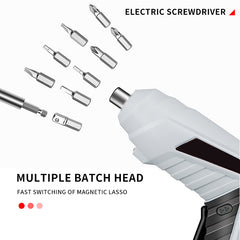 Cordless Screwdriver | Household Small Electric Drill | Rechargeable Screw Set with Multi-Function Lithium Battery | 5 Torque Settings & LED Light