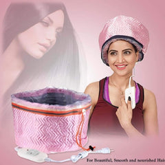 Thermal Hair Spa Cap – Electric Heating & Nourishing Steamer Cap for Deep Hair Care, Portable Beauty Spa Treatment Hot Cap for Home Use (Pink)
