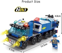 6-in-1 City SWAT Police Vehicle Building Blocks Set - 158-Piece DIY Construction Toy with Buildings & Character Figures for Kids 6+, Educational & Fun