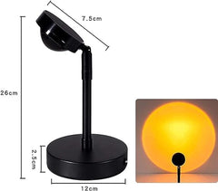 180° Rotatable USB Rechargeable Sunset Light Projector | LED Ambient Night Lamp for Bedroom, Kids, and Adults | Relaxing Home Décor Lighting