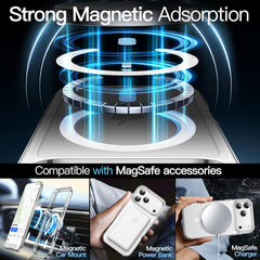 Magnetic Clear Case for iPhone 17 Pro 6.3" (2025) | MagSafe Compatible Shockproof Transparent Bumper Cover with Anti-Scratch Hard Back