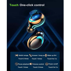 F9-5 Bluetooth Earbuds with 3500mAh Power Bank – 8D HiFi Stereo Wireless Headphones, Waterproof, Noise Reduction, LED Display, Compatible with iPhone, Android & PC