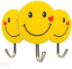 Wall Hanging Hook Set | 9-Piece Emoji Face Hooks with Strong Poster Adhesive | Damage-Free Decorative Hooks for Room, Kitchen, and Office
