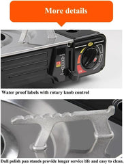 Portable Double Burner Gas Stove with Diecast Grill Plate | Compact Foldable Outdoor Gas Burner for Camping, Backpacking, Grilling, and Boiling