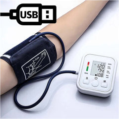 Digital Tensiometer – Automatic Arm Blood Pressure Monitor with Heart Rate Detection | Professional Home Medical Device with LCD Display & Memory Function