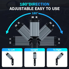 Fast 60W Car Charger with Starlight Roof – 4-in-1 Retractable USB-C Adapter, Dual USB Ports, Quick Charge Car Adapter Compatible with iPhone, Samsung & Android Devices