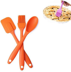 3 Piece Silicone Spatula Spoon & Brush Cooking Utensil Set | Heat Resistant for Baking & Cooking | Non-Scratch, BPA-Free Kitchen Utensils