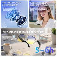 GY500 AI Sports Sunglasses – Smart Wireless Glasses with Real-Time Translation, Bluetooth Music, Voice Control & Waterproof Design for Outdoor Sports, Travel & Daily Use