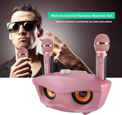 Wireless Bluetooth Speaker with Dual Microphones | Portable Karaoke System for Home, Parties & Events | Rechargeable Speaker with Deep Bass & Clear Sound (Pink)