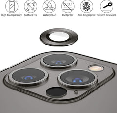 Camera Lens Protector for iPhone 13 Pro (6.1") and iPhone 13 Pro Max (6.7") | 9H Hardness Tempered Glass, Metal Ring Cover, HD Clear, Easy Installation Kit (1 Set)