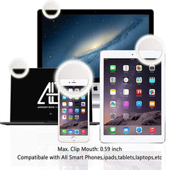 Rechargeable Clip-on Selfie Ring Light – 36 LED Portable Phone Light for iPhone & Android, Multi-Color Dimmable Brightness, USB Charging for Perfect Photos & Videos