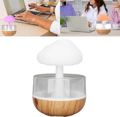 Rain Cloud Humidifier | 450ml Portable Mini Cool Mist Humidifier | USB LED Air Diffuser for Baby Bedroom, Office, Travel & Home Use