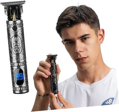 USB Rechargeable Electric Barbershop Hair Clipper | Digital LCD Professional Hair Trimmer | Cordless Haircut Kit with Multiple Guards