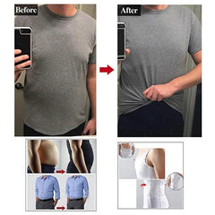Men’s Slimming Body Shaper Compression Shirt | Abdomen Slimming Vest, Tummy Control Waist Shaper, Comfortable Undershirt for Chest and Stomach Slimming