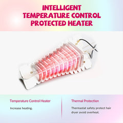 2000W Professional Infrared Hairdryer – Fast-Drying Salon Blow Dryer with Red Light Technology, Adjustable Heat & Speed, 110V/240V Dual Voltage for Home & Commercial Use