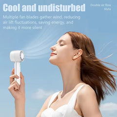Portable Handheld Turbo Fan | High-Speed Rechargeable Personal Fan with Durable Plastic Body | Mini Travel Cooling Device for Outdoor, Home, Office & Daily Use