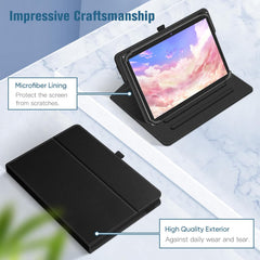 360° Rotating Leather Case for Universal 10/11-Inch Tablets – Premium PU Smart Cover with Auto Sleep/Wake, Multi-Angle Stand, Shockproof Full Protection (Multi-Colour)